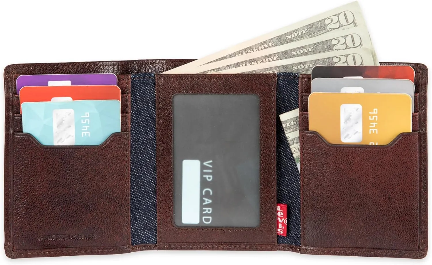 Levi's Men's Trifold Wallet-Sleek and Slim Includes Id Window and Credit Card Holder