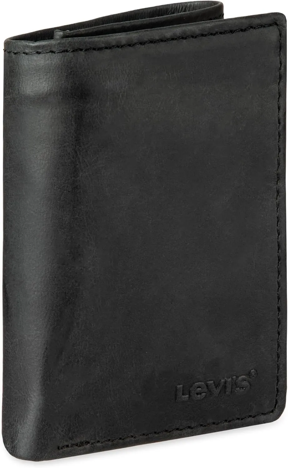 Levi's Men's Trifold Wallet-Sleek Includes Id Window and Credit Card Holder, Black Slim, One Size