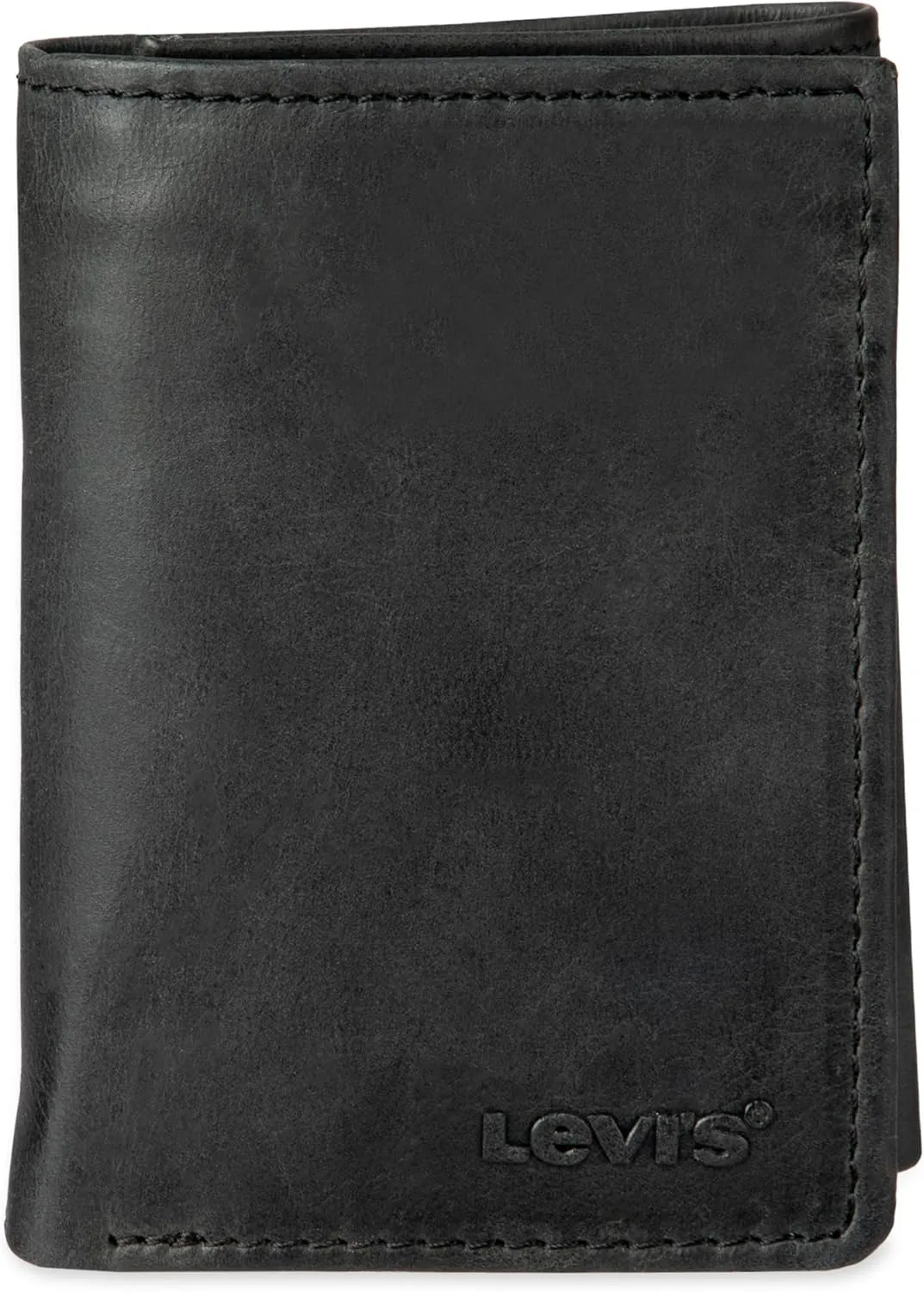 Levi's Men's Trifold Wallet-Sleek Includes Id Window and Credit Card Holder, Black Slim, One Size