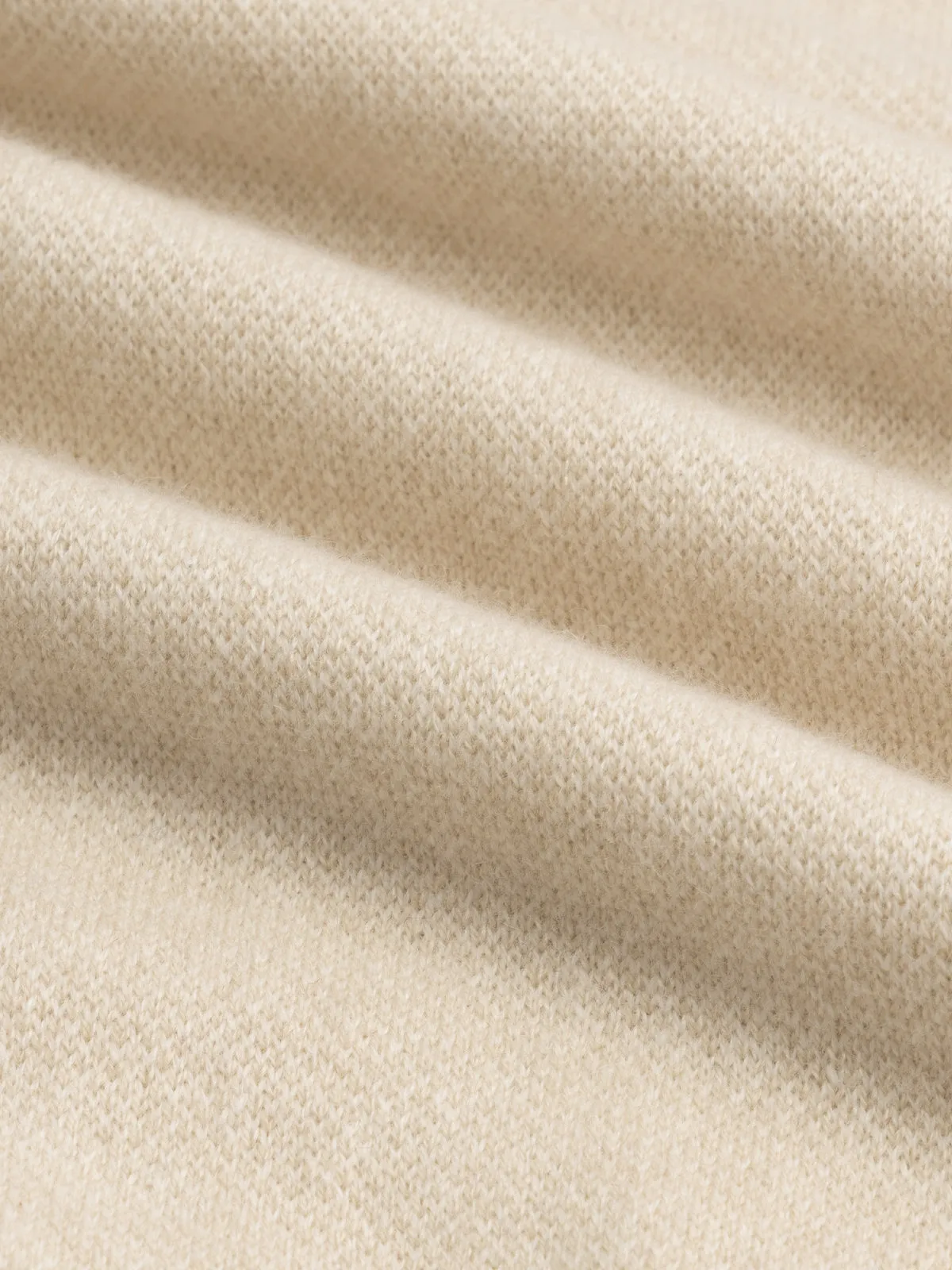 Light Beige Jacquard Zipper Sweater