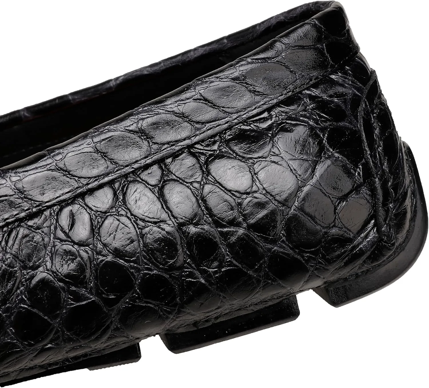 Lightweight Leather Loafers for Men, Crocodile Pattern Causel Slip on Loafers Driving Shoes
