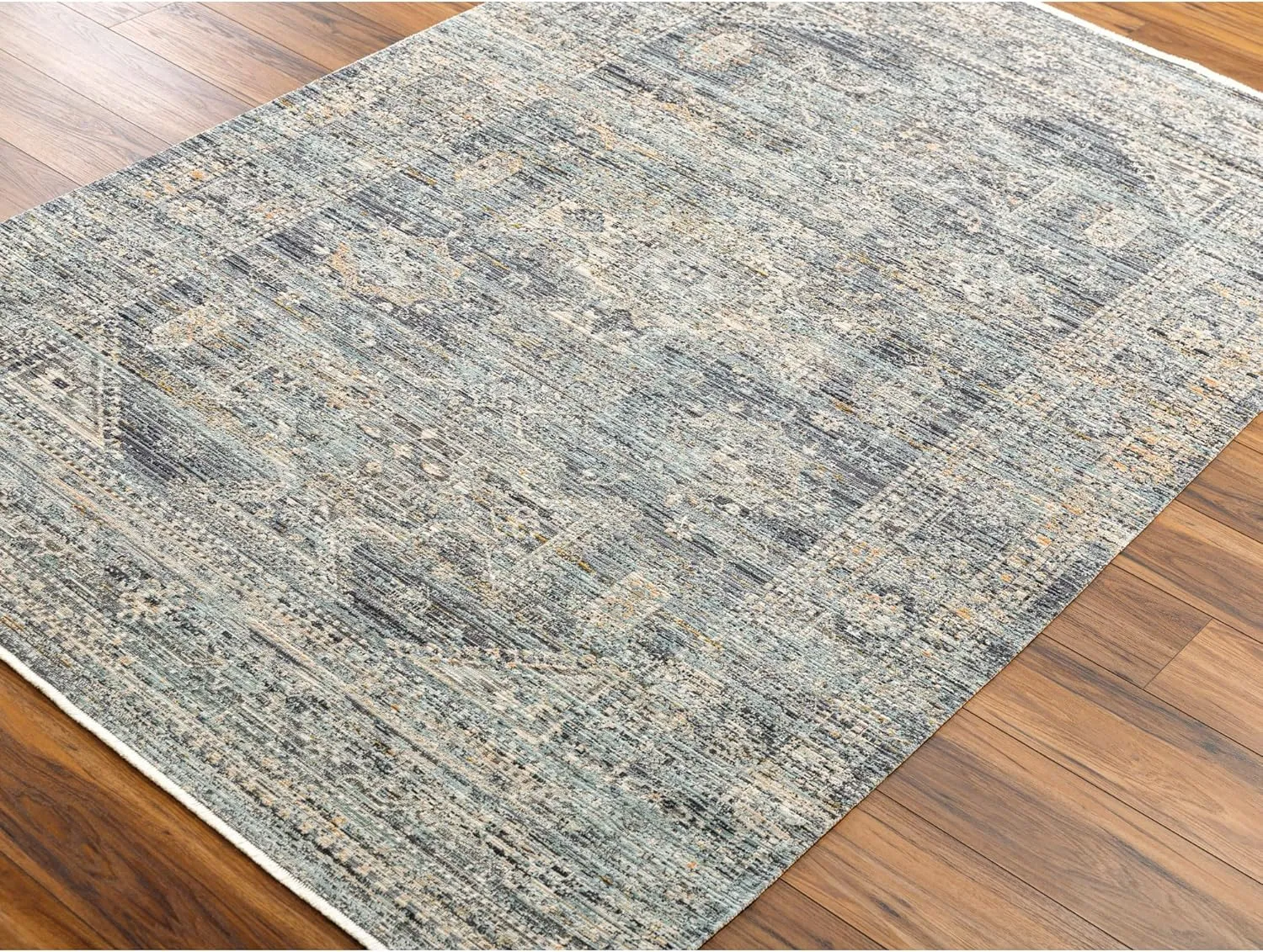 Livabliss x Becki Owens Margaret Vintage Washable Outdoor Runner Area Rug, 2'7" x 7'3", Navy/Taupe, (7' and under)