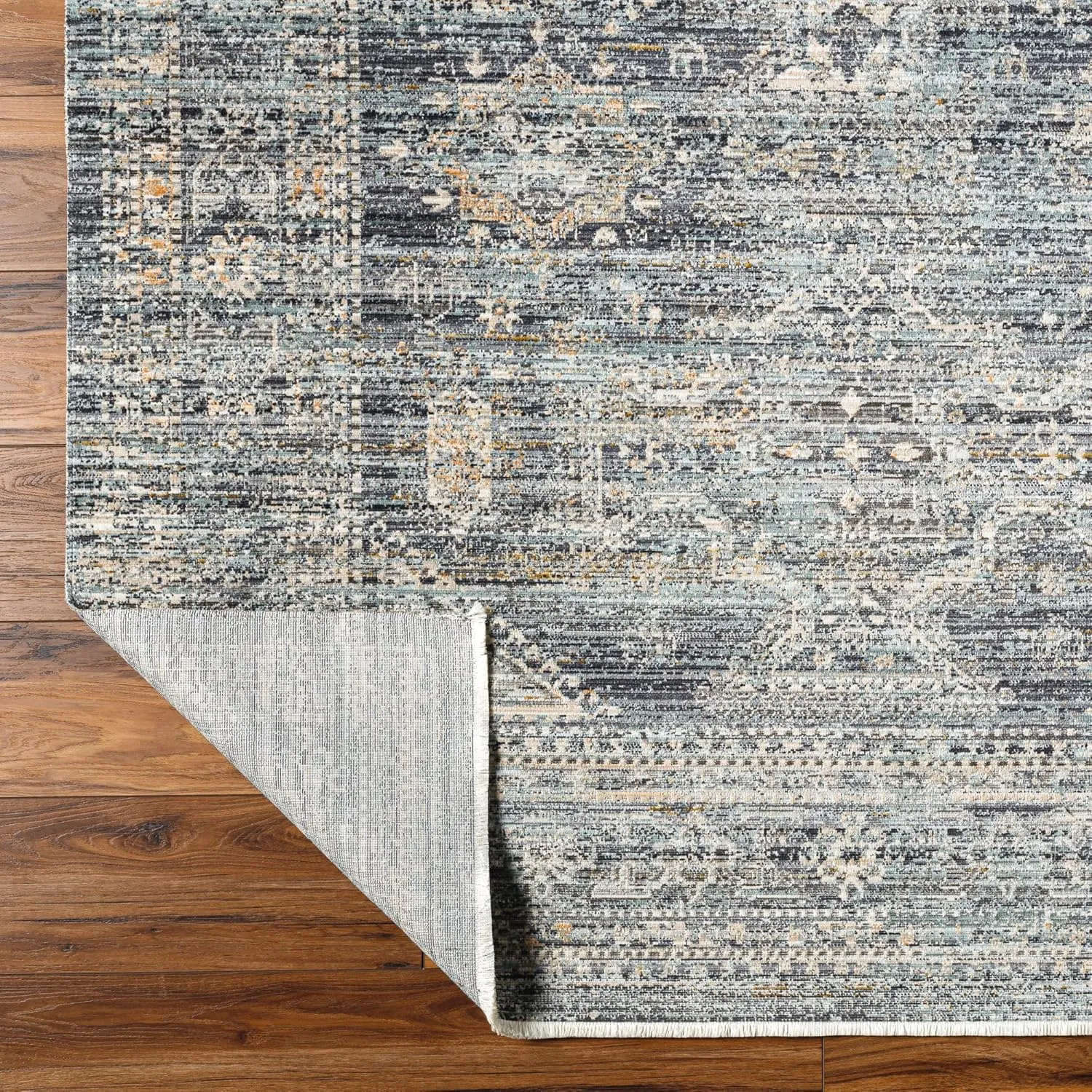 Livabliss x Becki Owens Margaret Vintage Washable Outdoor Runner Area Rug, 2'7" x 7'3", Navy/Taupe, (7' and under)
