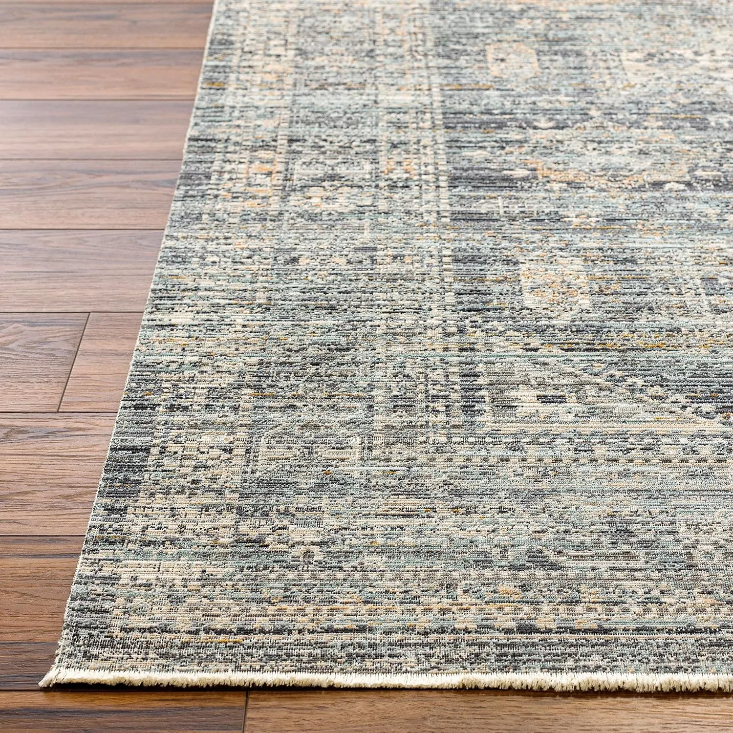 Livabliss x Becki Owens Margaret Vintage Washable Outdoor Runner Area Rug, 2'7" x 7'3", Navy/Taupe, (7' and under)