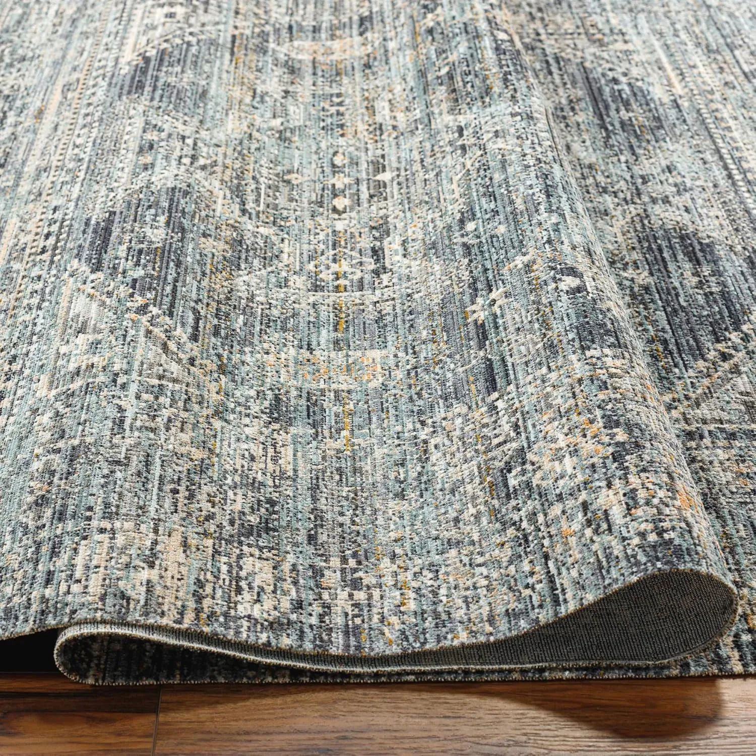 Livabliss x Becki Owens Margaret Vintage Washable Outdoor Runner Area Rug, 2'7" x 7'3", Navy/Taupe, (7' and under)