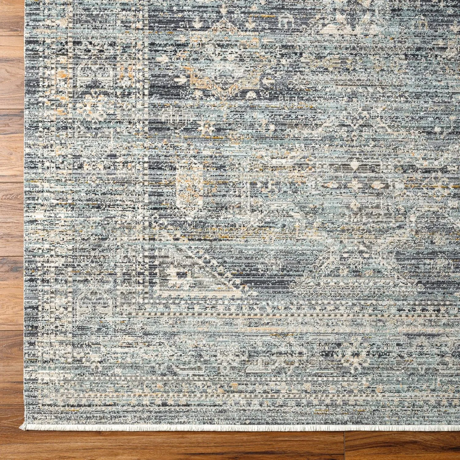 Livabliss x Becki Owens Margaret Vintage Washable Outdoor Runner Area Rug, 2'7" x 7'3", Navy/Taupe, (7' and under)