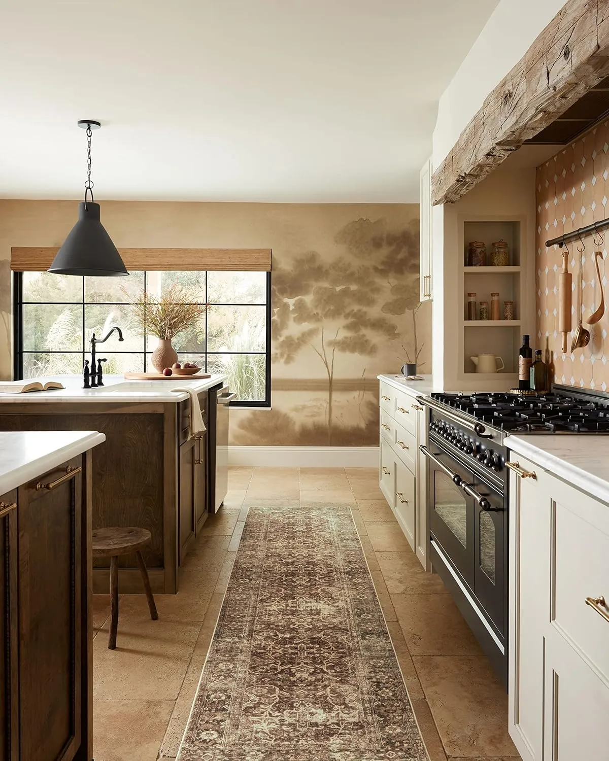Loloi Magnolia Home by Joanna Gaines Sinclair Collection SIN-01 Rust/Lagoon 8'-6" x 11'-6", .25" Pile Height, Machine Washable, Area Rug