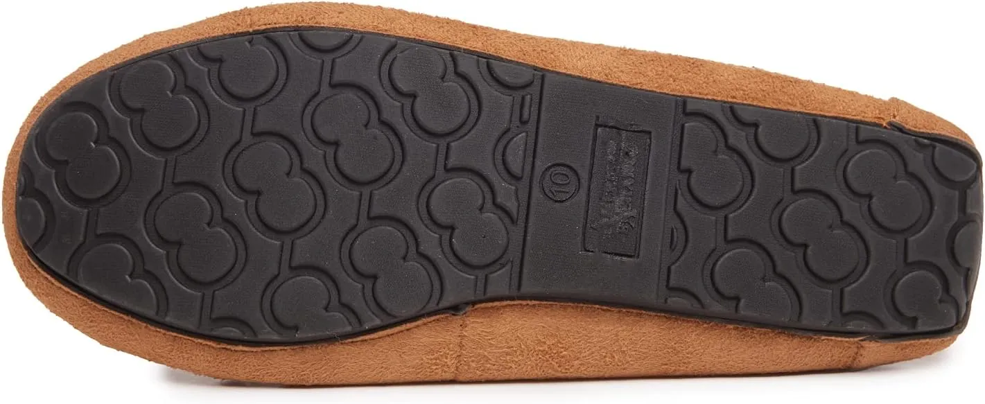 Lucky Brand Mens Micro-Suede Moccasin Slippers with Faux Sherpa Lining