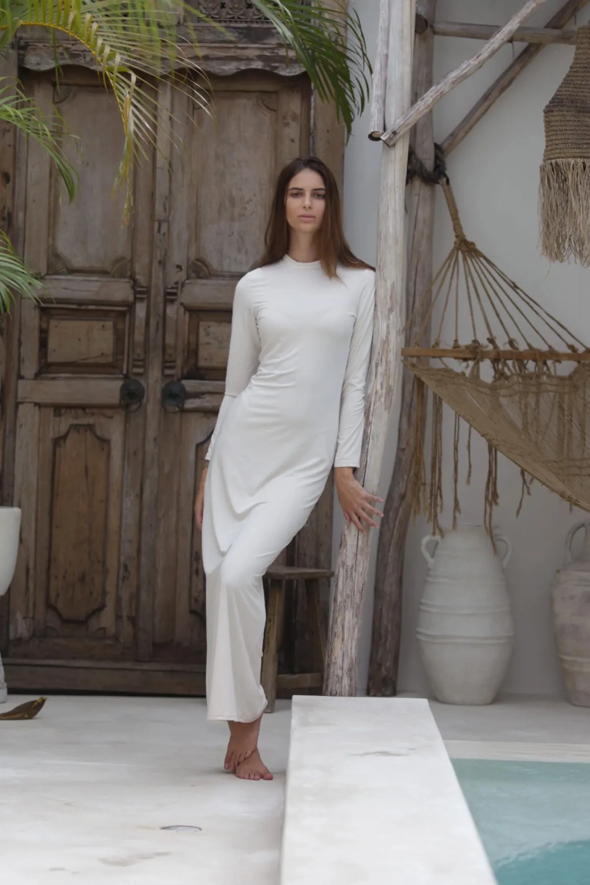 Luxe Slip Dress Low Neck Sand by Mod Squad