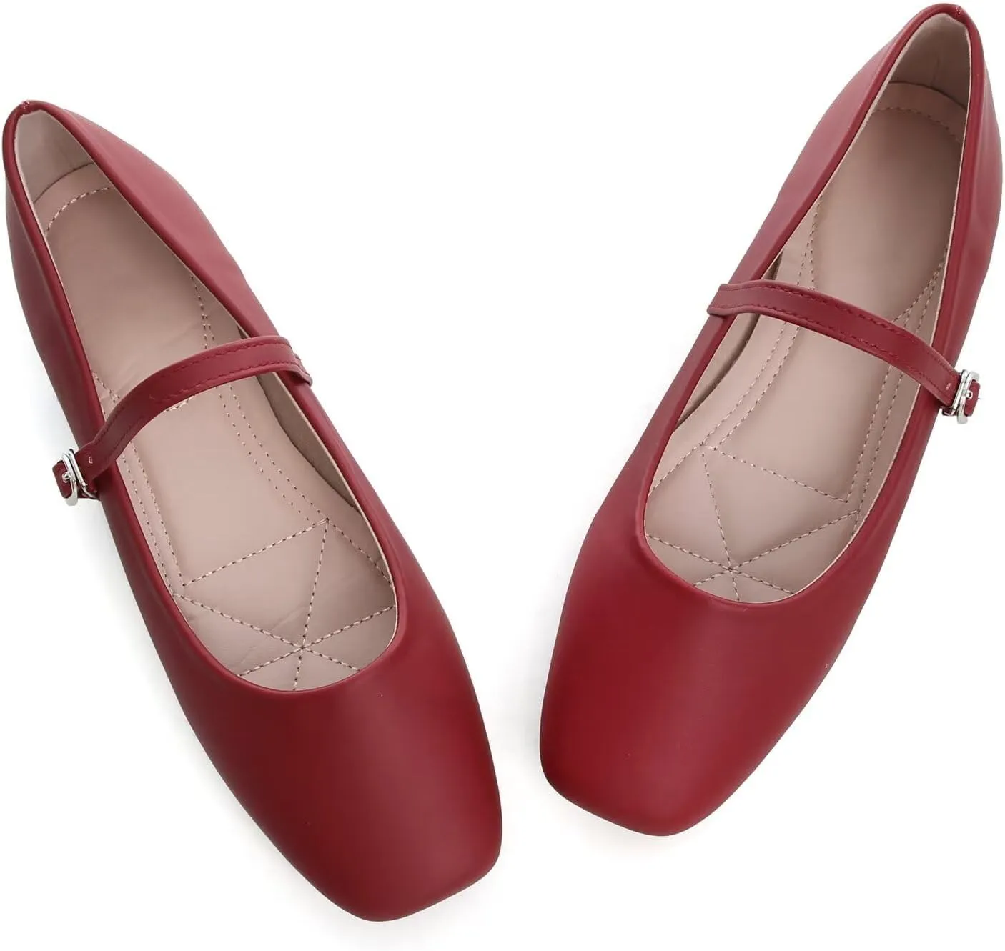 LUXINYU Women's Slip on Flats,Classy Round Toe Solid Classic Mary Jane Ballet Dance Shoes Soft Comfortable PU Flat Shoes