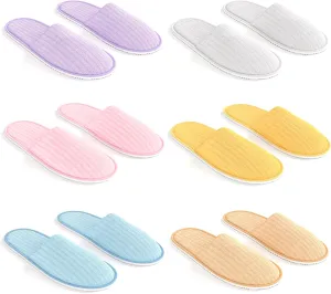 Maeline Spa Slippers, Non Slip Disposable Wholesale Bulk Hotel Slippers for Guests, Multi Color Reusable House Slippers, Indoor, Bathroom, Bedroom, Travel Slippers for Women, Men, Unisex