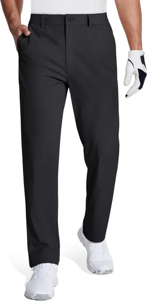 MAGCOMSEN Mens Golf Pants Stretch Dress Pants Quick Dry Water Resistant Lightweight Flat Front Work Pants Moisture Wicking