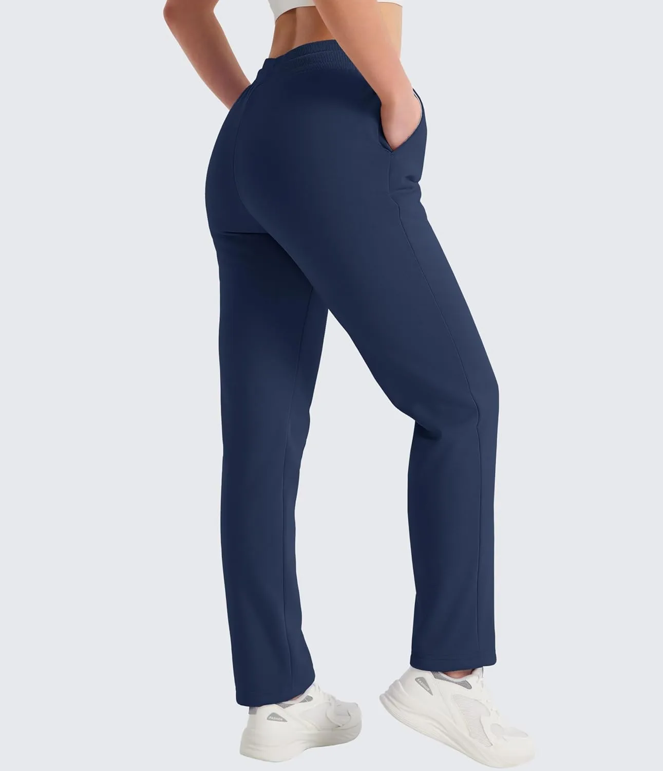 MAGCOMSEN Women's Sherpa Lined Sweatpants Winter Warm Fleece Pants Water Resistant Thermal Pants for Lounge Outdoor Snow