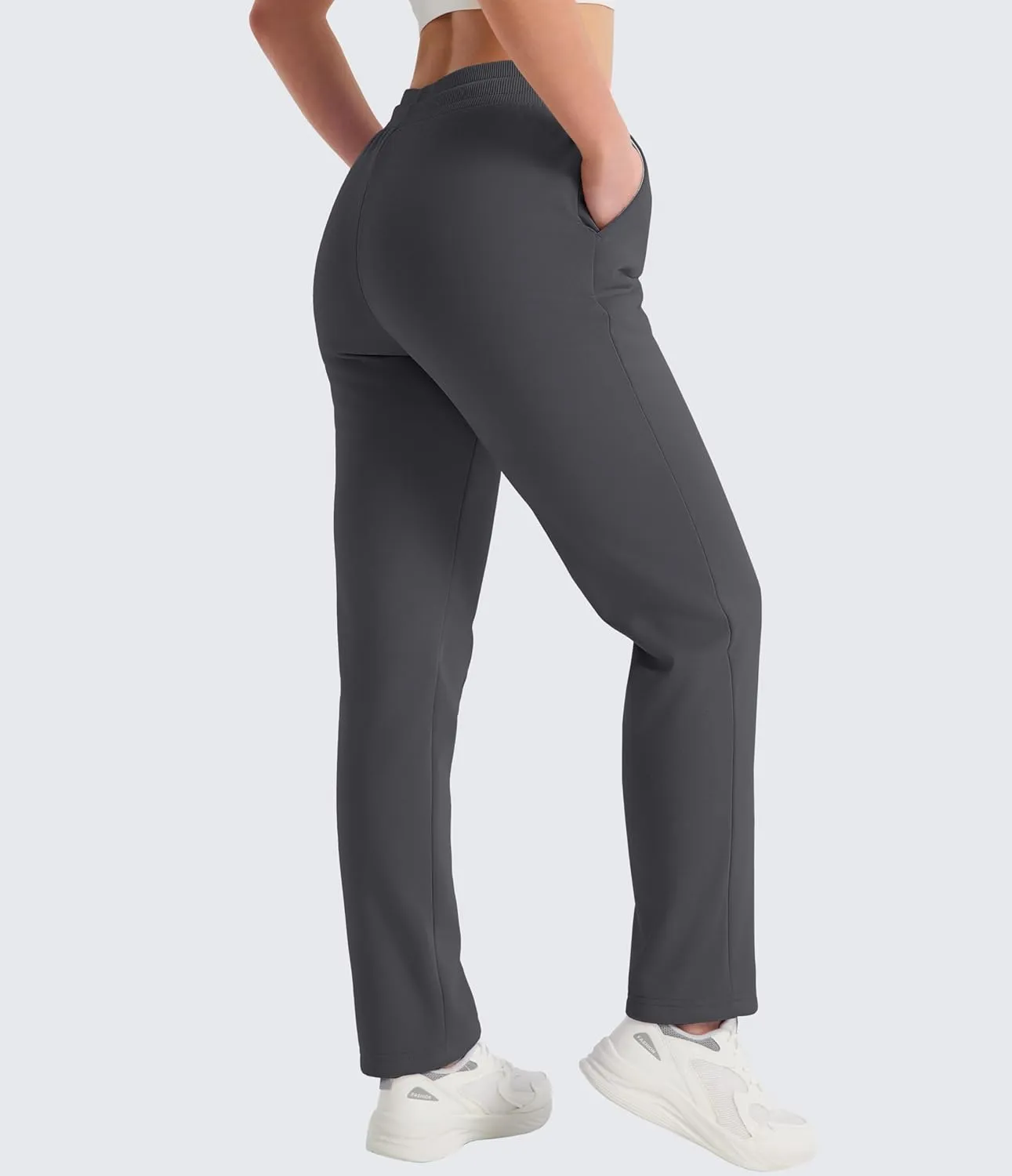 MAGCOMSEN Women's Sherpa Lined Sweatpants Winter Warm Fleece Pants Water Resistant Thermal Pants for Lounge Outdoor Snow