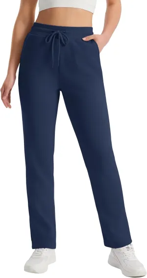 MAGCOMSEN Women's Sherpa Lined Sweatpants Winter Warm Fleece Pants Water Resistant Thermal Pants for Lounge Outdoor Snow