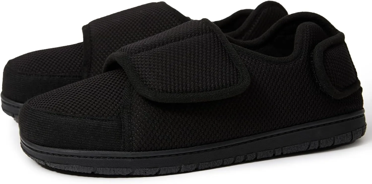 Magtoe Men's Adjustable Indoor Slippers Memory Foam Diabetic Home Shoes for Swollen Wide Feet Insole Removable