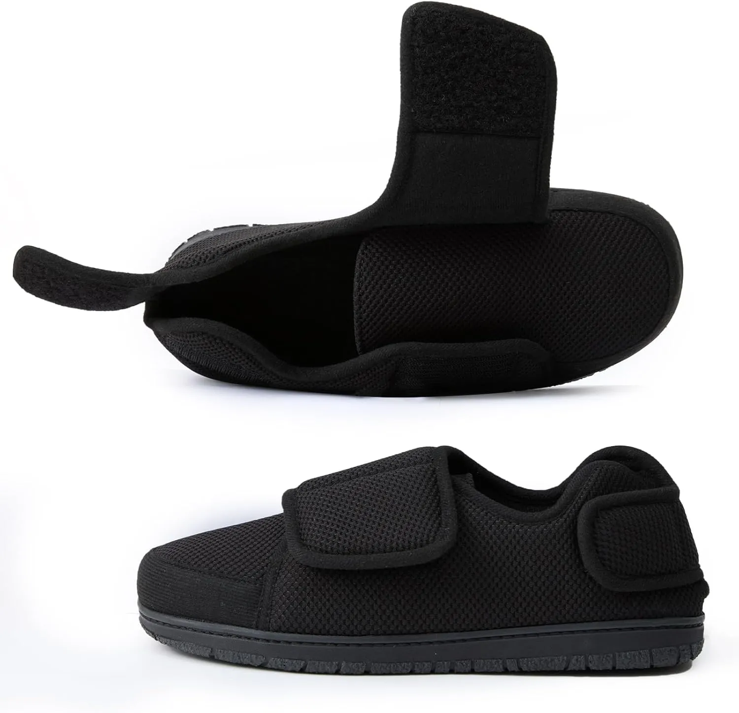 Magtoe Men's Adjustable Indoor Slippers Memory Foam Diabetic Home Shoes for Swollen Wide Feet Insole Removable