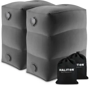 Maliton Inflatable Foot Rest Pillow for Air Travel, Toddler Airplane Travel Essentials, Car Seat Foot Rest for Kids, Adjustable Height Leg Rest Pillow for Airplane, Home, Office(Dark Grey, 2 Pack)