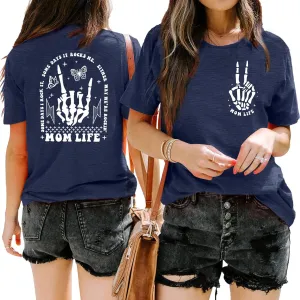 Mama Shirts Mom Life T-Shirts Women Some Days I Rock It Shirt Vintage Casual Short Sleeve Tops