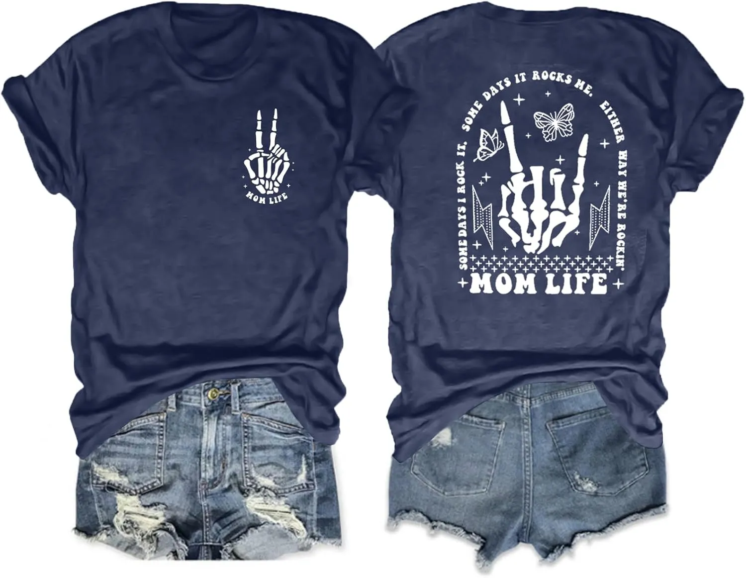 Mama Shirts Mom Life T-Shirts Women Some Days I Rock It Shirt Vintage Casual Short Sleeve Tops
