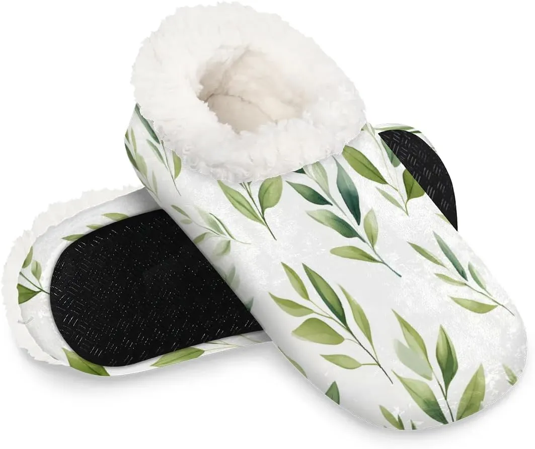 Maple Leaves Rustic Soft Home Slippers for Women Lightweight Men's House Shoes Women's Slippers