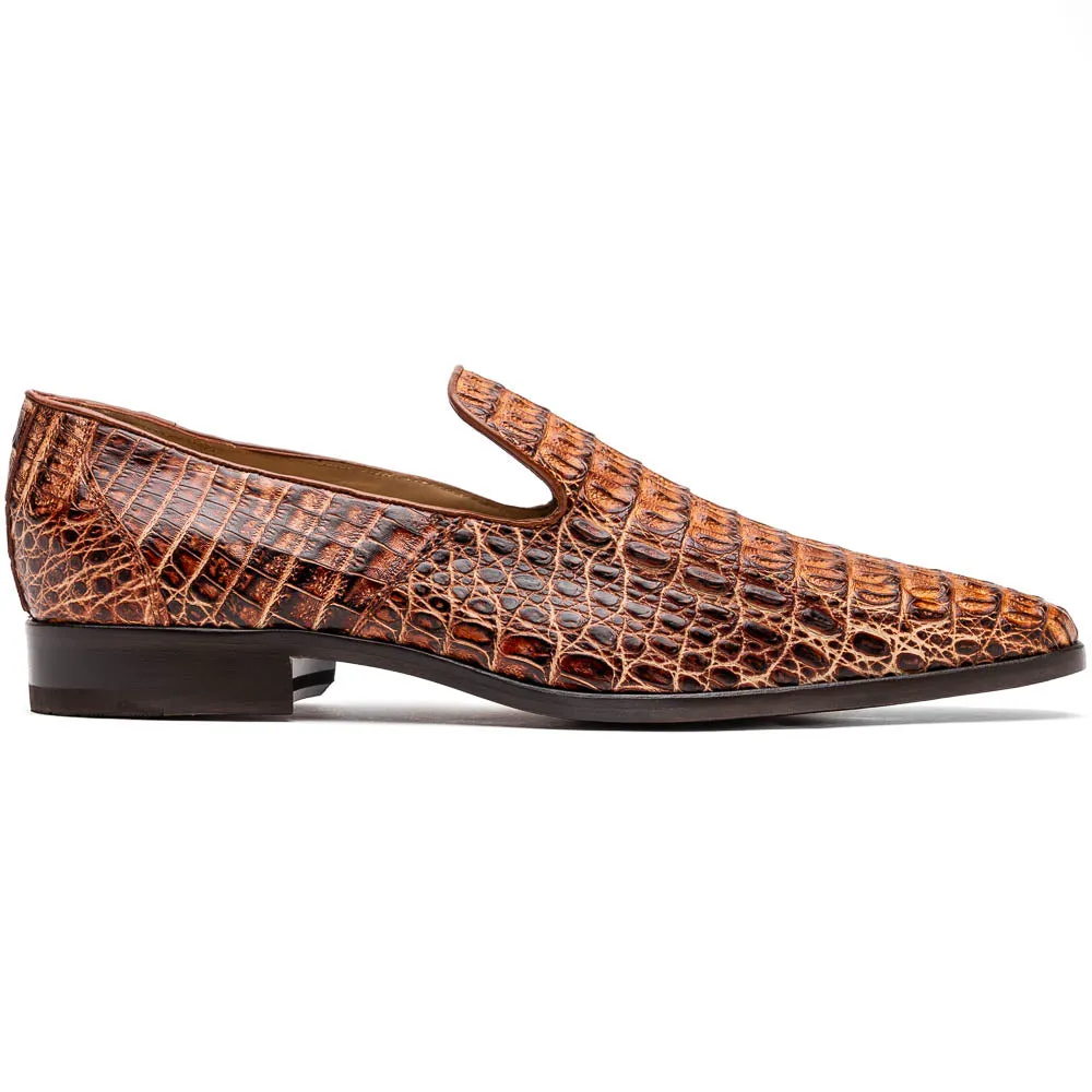 Marco Di Milano Trento in Rustic Cognac Caiman Crocodile Loafers