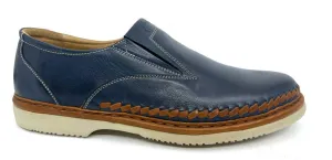 Marlo Navy Men's Leather Driver Shoes