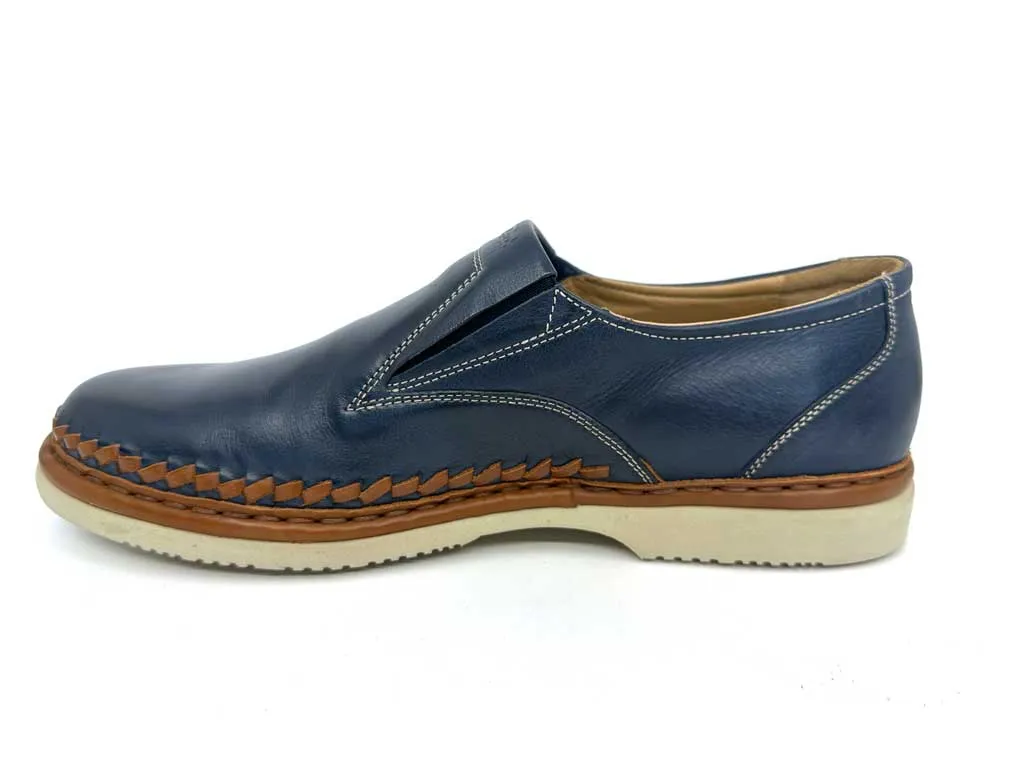Marlo Navy Men's Leather Driver Shoes