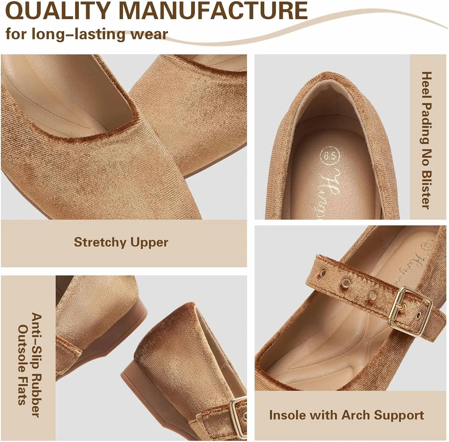 Mary Jane Shoes Women Fishnet Mesh Ballet Flats with Strap Buckle Closed Toe MaryJanes Shoes Ballerina Flats for Women Dressy Comfortable