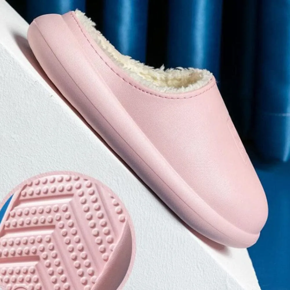 Memory Foam Slipper,Waterproof Non-Slip Cotton Slippers, Postpartum Thick-Soled Bag with Confinement Shoes-Yellow_40-41,Indoor Outdoor Shoes