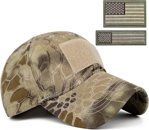 Men American Flag Patch Tactical Camo Baseball Cap Women USA Flag Military Army Patriotic Operator Camouflage Hat