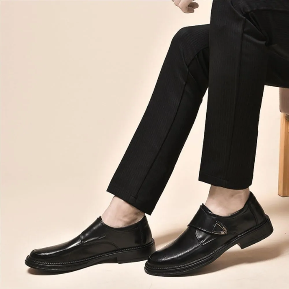 Men Leather Oxford Dress Shoes Slip On Pointed Toe Wedding Party Formal Fashion Comfortable