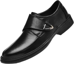 Men Leather Oxford Dress Shoes Slip On Pointed Toe Wedding Party Formal Fashion Comfortable