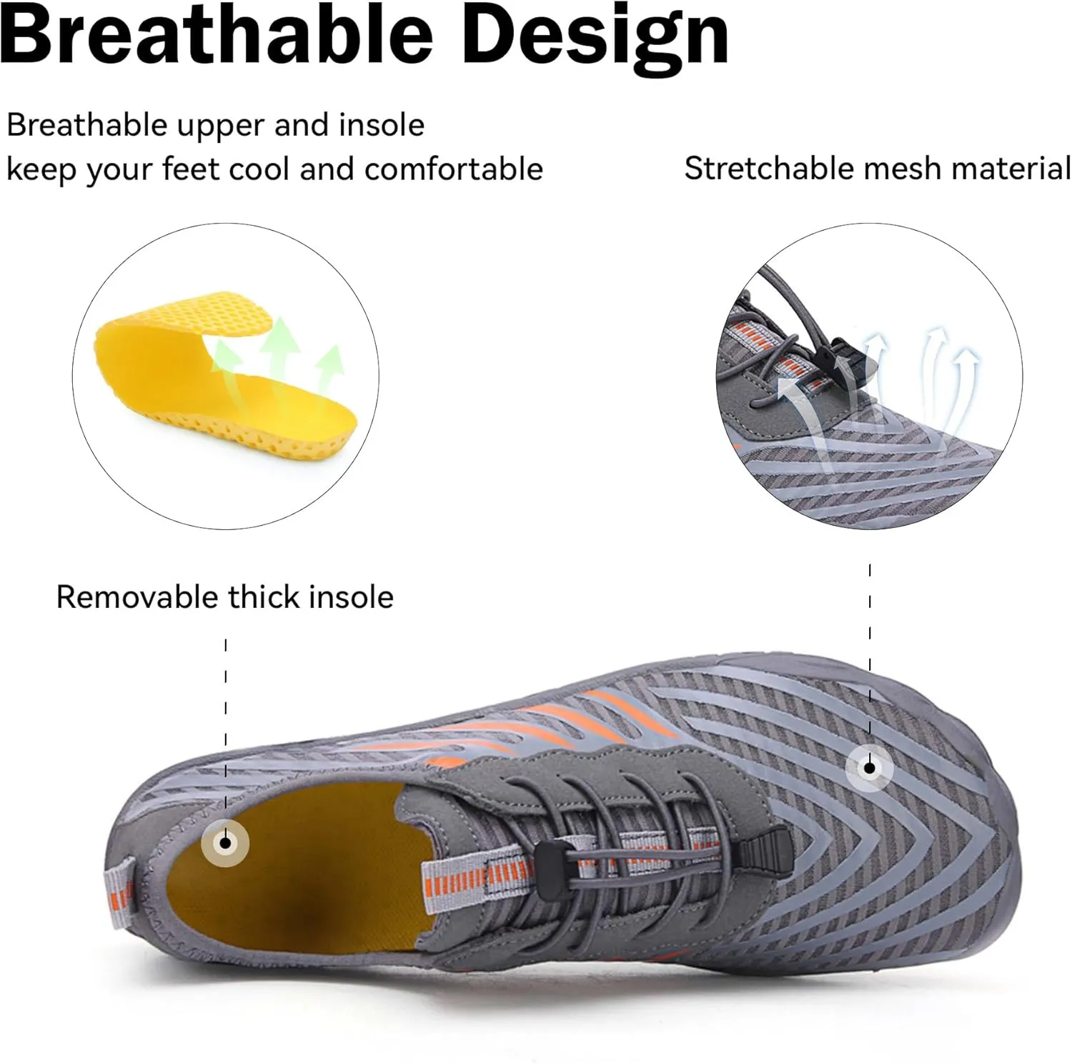 Men Women Slip On Shoes Minimalist Barefoot Shoes Beach Hiking Water Sports Shoes for Yoga Surf Outdoor Activities