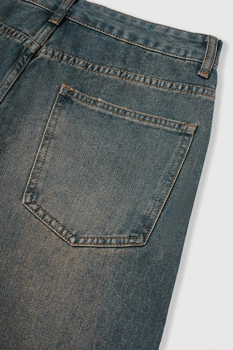 Men's Baggy Jeans Wide Leg Solid Color Y2k Denim Pants Streetwear Loose Fit Trousers