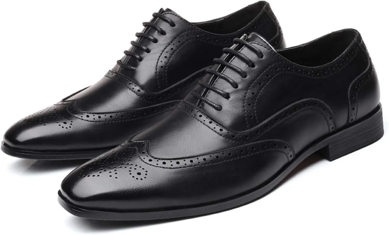 Mens Brogue Oxford, Lace-up Wingtip Dress Shoes,Formal Lace Up Shoes for Men