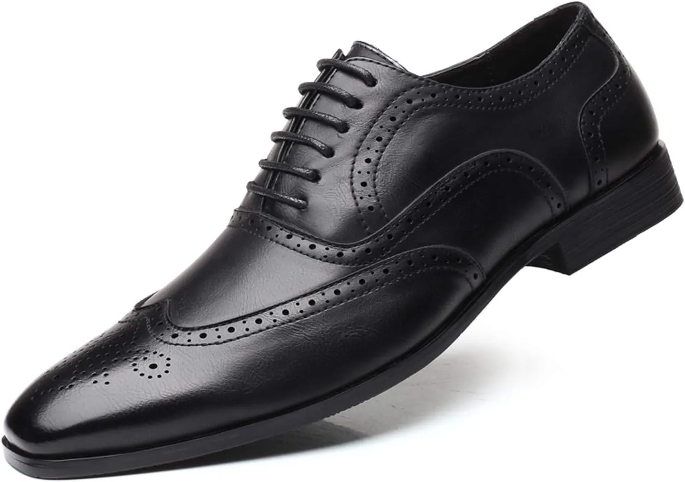 Mens Brogue Oxford, Lace-up Wingtip Dress Shoes,Formal Lace Up Shoes for Men