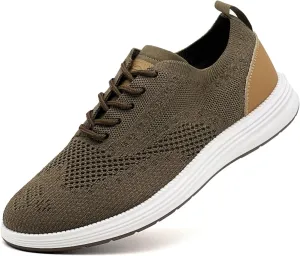 Men's Casual Dress Sneakers Oxfords Lace-Up Mesh Breathable Lightweight Fashion Walking Shoes Tennis Comfortable