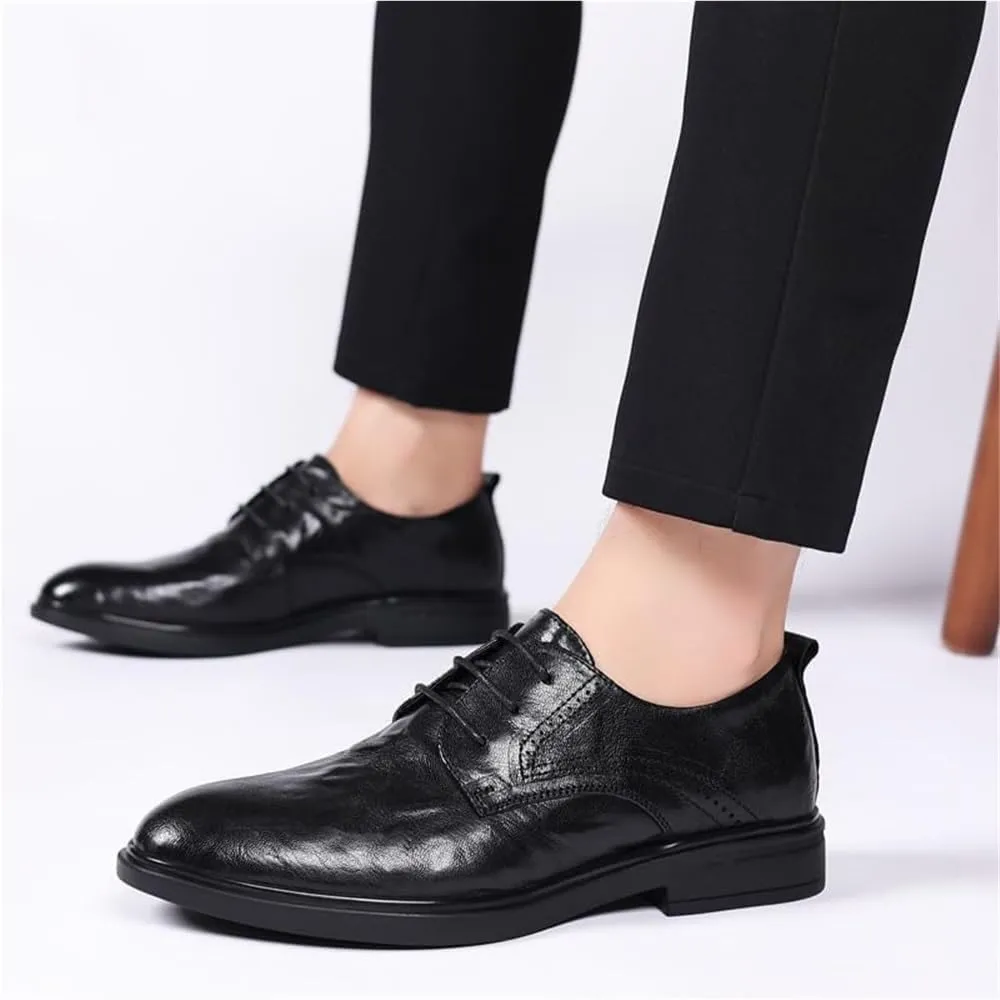 Men's Classic Brogue Wingtip Oxfords - Soft Soled Formal Leather Shoes for Business & Wedding Events