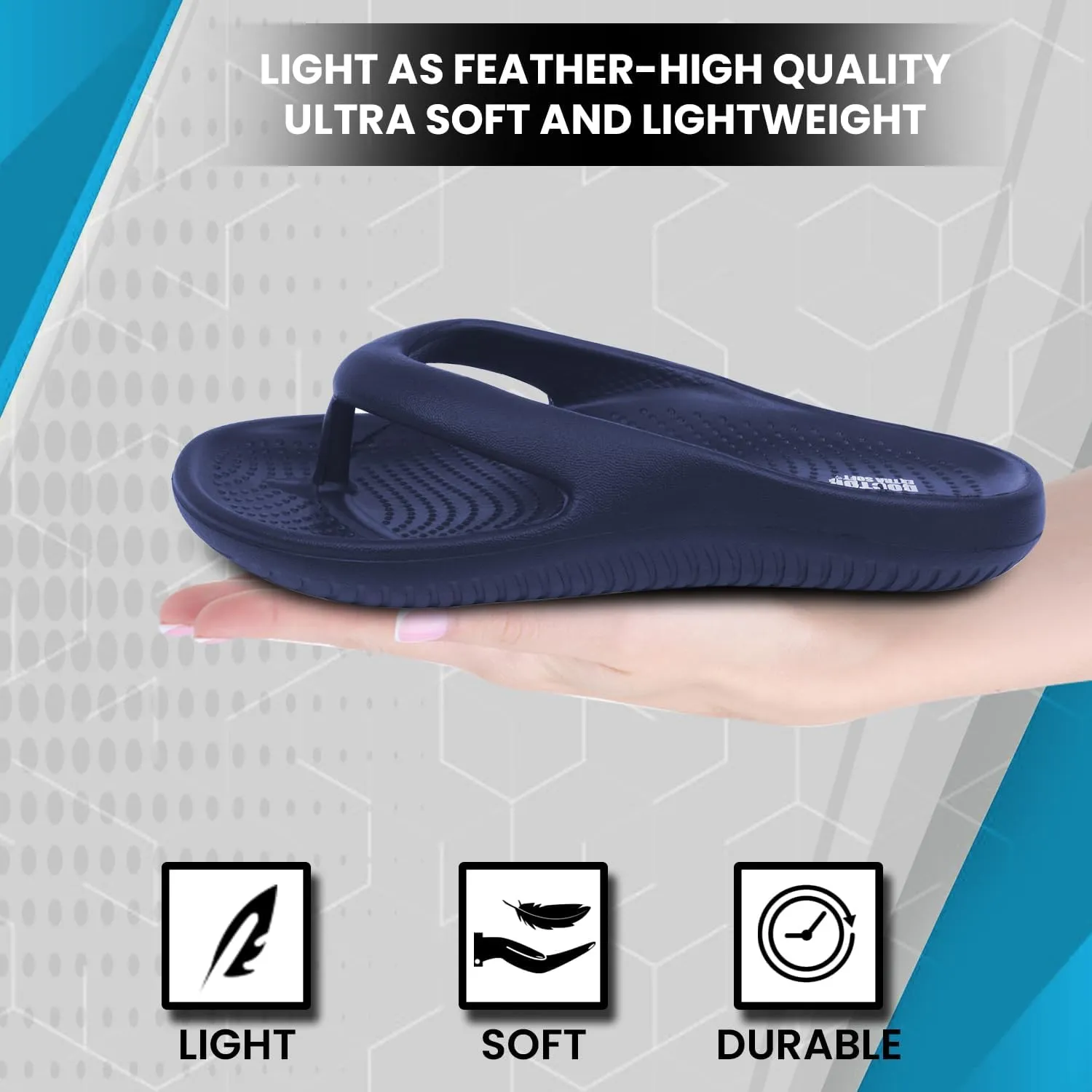 Men's Classic Casual Thong Slippers with Cushion FootBed for Adult |Comfortable & LightWeight | Stylish & Anti-Skid |Waterproof & Everyday Indoor Outdoor Flip Flops Gents/Boys D-506