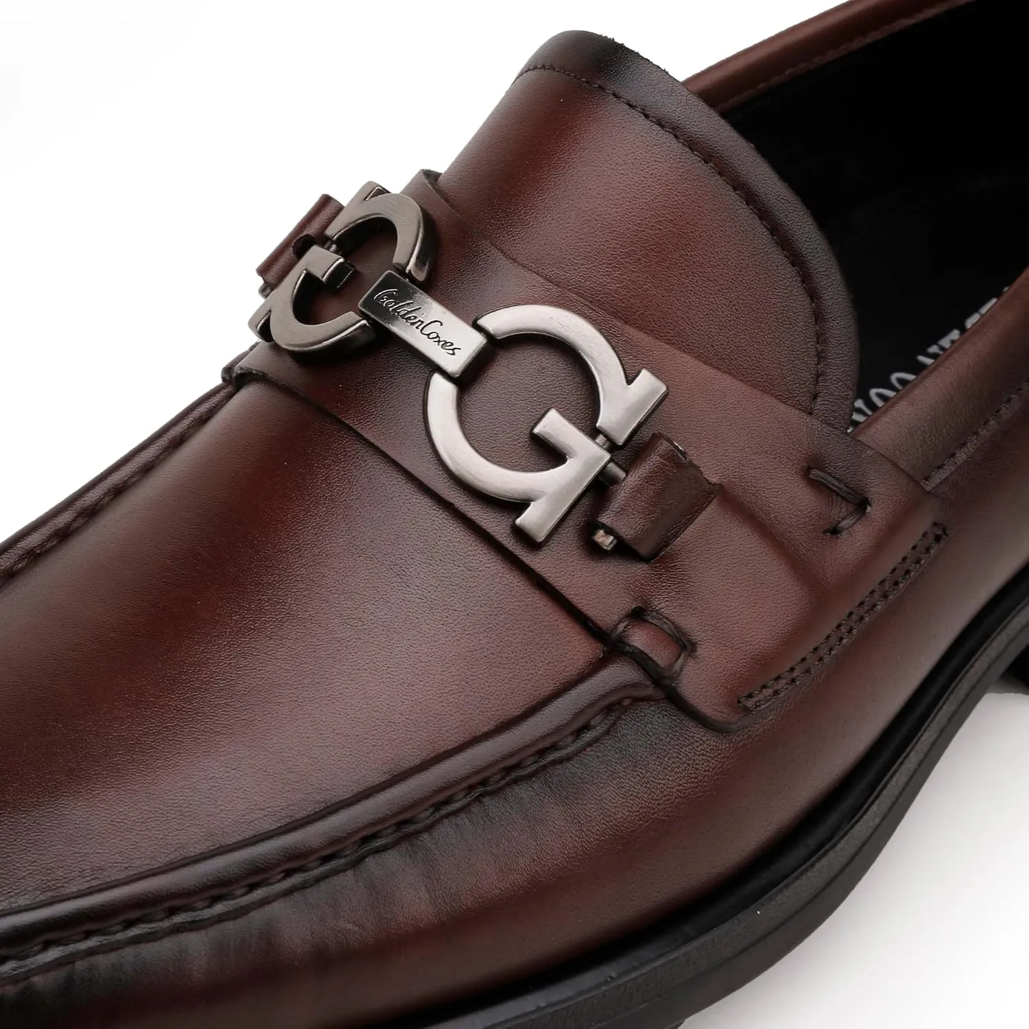 Men's Classic Leather Dress Loafers, Fashion Formal Handmade Buckle Bussiness Dress Shoes Party Slip-on Penny Loafer for Mens