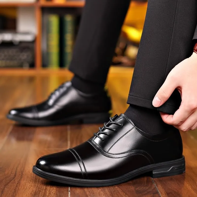 Men's Dress Loafer Shoes Casual Business Oxford Shoes for Men Genuine Leather Classic Lace Up Brogue