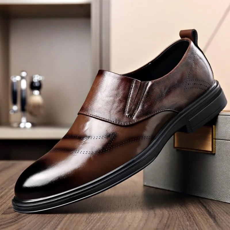 Men's Dress Shoes Slip On Pointed Toe Classic Formal Business Oxfords Shoes for Men