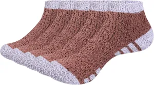 Mens Fuzzy Fluffy Slipper Socks Cozy Non Slip Ankle Floor Home Hospital Socks For Men, 5 Pairs