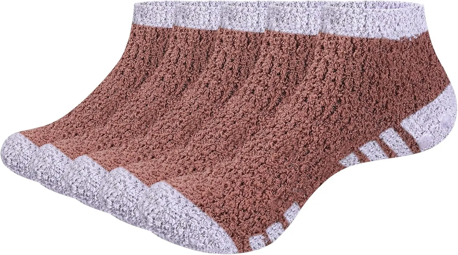 Mens Fuzzy Fluffy Slipper Socks Cozy Non Slip Ankle Floor Home Hospital Socks For Men, 5 Pairs