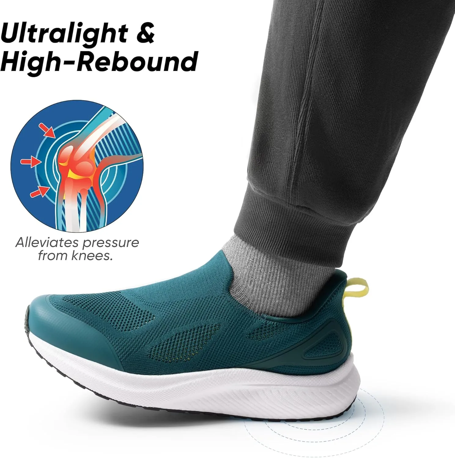 Men's Hands-Free Slip On Walking Shoes Laceless Comfortable Tennis Sneakers