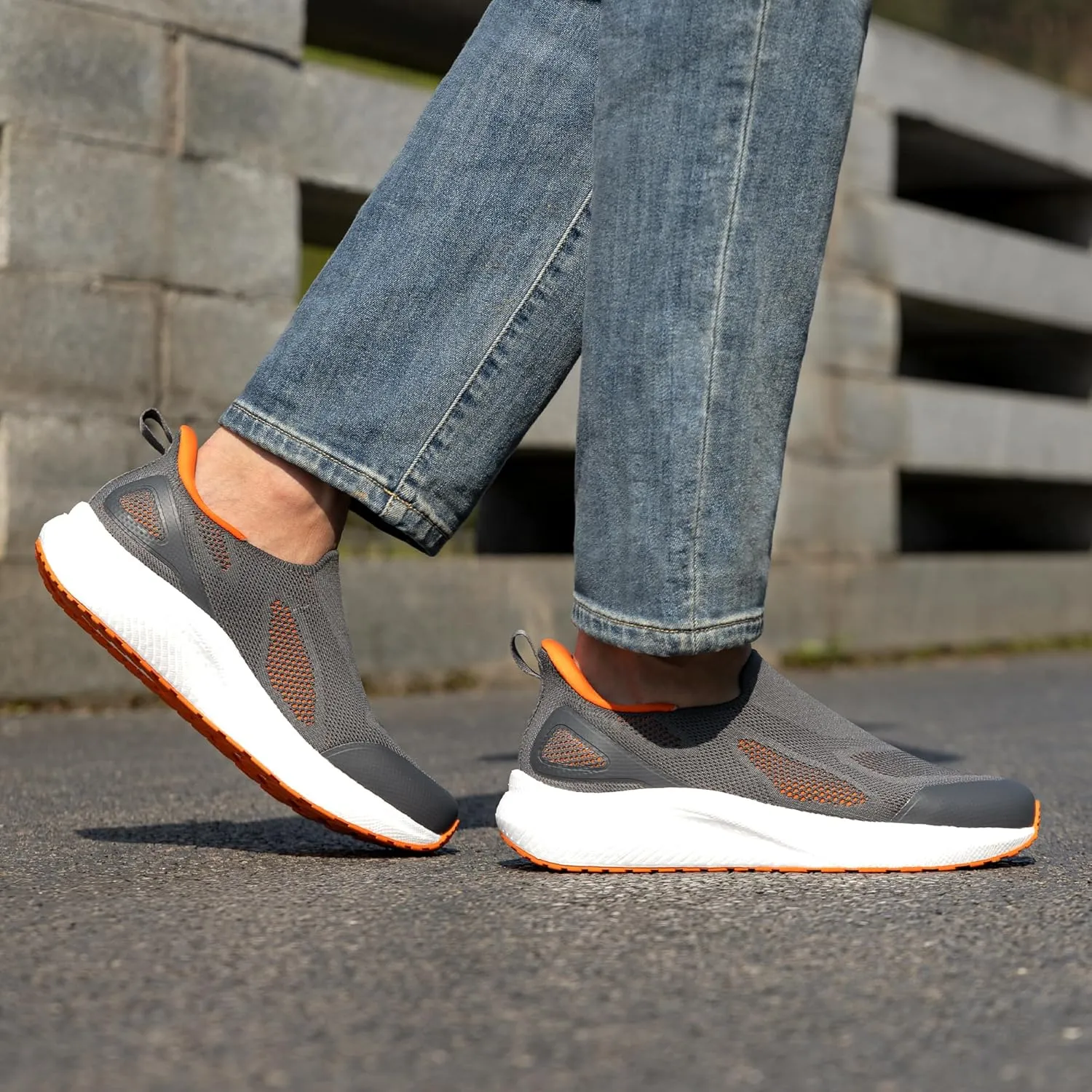 Men's Hands-Free Slip On Walking Shoes Laceless Comfortable Tennis Sneakers