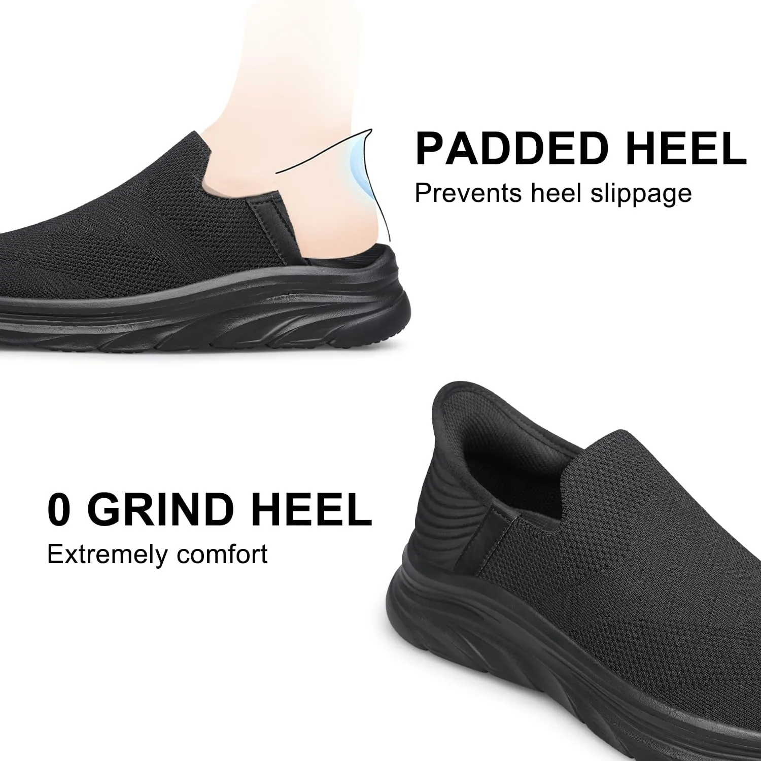 Men's Hands Free Slip on Walking Shoes Lightweight Comfortable Tennis Casual Non Slip Workout Sneakers Loafers