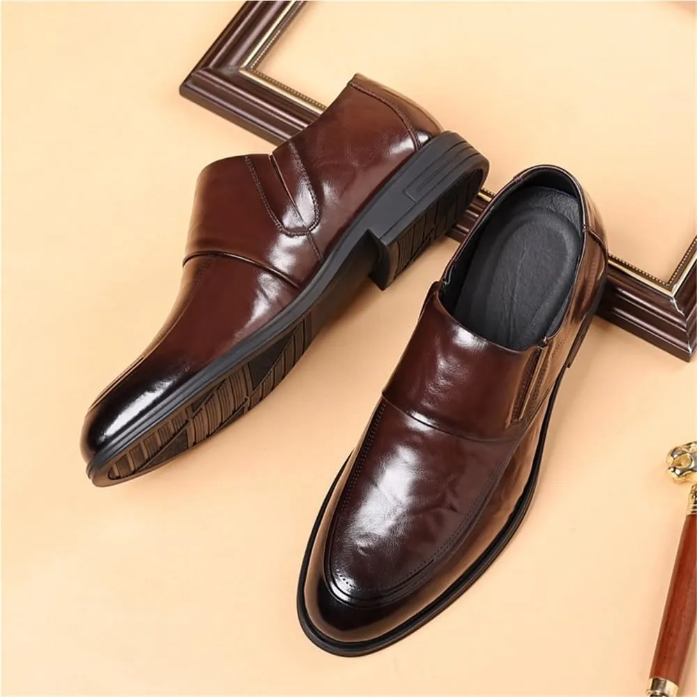 Mens Orthopedic Slip On Dress Shoes Brogue Loafers Business Formal Casual Comfortable Supportive Footwear
