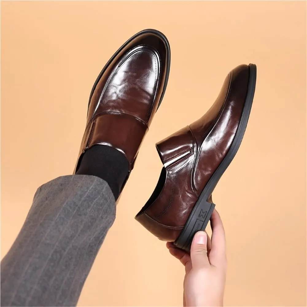 Mens Orthopedic Slip On Dress Shoes Brogue Loafers Business Formal Casual Comfortable Supportive Footwear